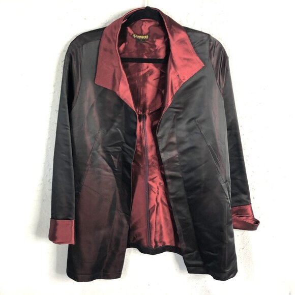 Georgiou Studio Jackets & Blazers - Gerogiou Studio 1 Jacket Womens Large Burgundy Irredescent Event Occasion Italy